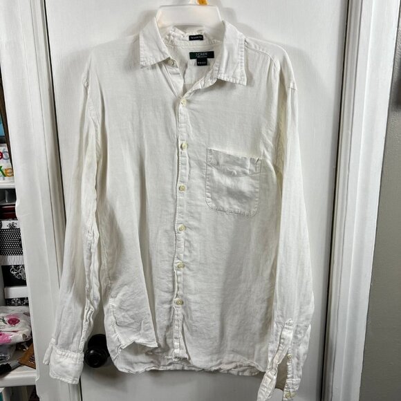 J. Crew 100% Irish line  tailored fit long sleeve button up - Picture 2 of 9